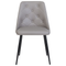 Beliani Set of 2 Dining Chairs Grey Faux Leather Upholstered Seat Button Tufted Backrest