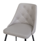 Beliani Set of 2 Dining Chairs Grey Faux Leather Upholstered Seat Button Tufted Backrest