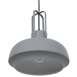 Beliani Pendant Lamp Grey Colour Metal Matt Round Shape 1 Light Industrial