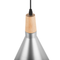 Beliani Pendant Lamp Silver Colour Metal Light Wood Bell Shape Task Lighting Modern