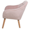 Beliani Armchair Pink Velvet Fabric Upholstery Glam Accent Chair with Wooden Legs