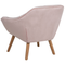 Beliani Armchair Pink Velvet Fabric Upholstery Glam Accent Chair with Wooden Legs