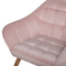 Beliani Armchair Pink Velvet Fabric Upholstery Glam Accent Chair with Wooden Legs