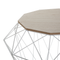 Beliani Side Table White and Golden Metal Base Removable Top Geometric Glam