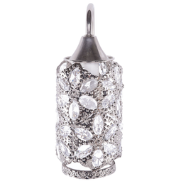 Beliani Wall Lamp Silver Metal Sconce Flowers Crystals
