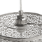 Beliani Pendant Lamp Silver Metal Drum Shape Metalwork Moroccan Style