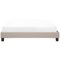 Beliani EU Super King Size Bed 6ft Beige Fabric Slatted Frame without Headboard