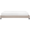 Beliani EU Super King Size Bed 6ft Beige Fabric Slatted Frame without Headboard
