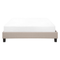 Beliani EU Double Size Bed 4ft6 Beige Fabric Slatted Frame without Headboard
