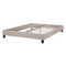 Beliani EU Double Size Bed 4ft6 Beige Fabric Slatted Frame without Headboard