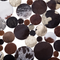 Beliani Round Rug Multicolour Brown Leather ø 140 cm Patchwork Hand Crafted