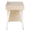 Beliani Desk Light Wood Veneer Top 130 x 60 cm White Metal Frame 3 Drawers
