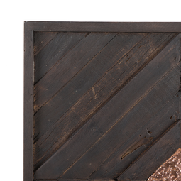 Beliani Wall Decor Dark Wood Teak 70 x 70 cm Square Rustic