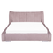 Beliani Bed Frame Pink Velvet EU King Size 5ft3 Slatted Base Upholstered Headboard Modern