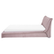 Beliani Bed Frame Pink Velvet EU King Size 5ft3 Slatted Base Upholstered Headboard Modern