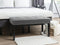 Beliani Bench Grey Velvet Upholstery Black Legs 51 x 102 x 43 cm Nailhead Trim Glam