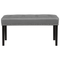 Beliani Bench Grey Velvet Upholstery Black Legs 51 x 102 x 43 cm Nailhead Trim Glam