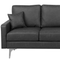 Beliani Sofa Grey Faux Leather 3 Seater Cushioned Seat and Back Metal Legs with Throw Pillows
