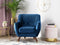 Beliani Armchair Navy Blue Velvet Button Tufted Back Wooden Legs