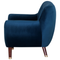 Beliani Armchair Navy Blue Velvet Button Tufted Back Wooden Legs
