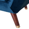 Beliani Armchair Navy Blue Velvet Button Tufted Back Wooden Legs