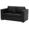 Beliani 2 Seater Sofa Loveseat Black Split Leather Upholstery Chromed Legs Retro Design