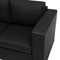 Beliani 2 Seater Sofa Loveseat Black Split Leather Upholstery Chromed Legs Retro Design