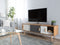 Beliani TV Stand Light Wood TV Up To 72ʺ Recommended 2 Sliding Doors Cabinets Scandinavian