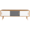 Beliani TV Stand Light Wood TV Up To 72ʺ Recommended 2 Sliding Doors Cabinets Scandinavian