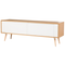 Beliani TV Stand Light Wood TV Up To 72ʺ Recommended 2 Sliding Doors Cabinets Scandinavian