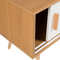 Beliani TV Stand Light Wood TV Up To 72ʺ Recommended 2 Sliding Doors Cabinets Scandinavian