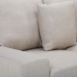 Beliani Corner Sofa Beige Fabric Upholstery Right Hand Orientation with Adjustable Headrests