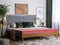 Beliani EU King Size Bed Dark MDF 5ft3 Frame with Upholstered Headrest and Slatted Base