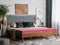 Beliani EU Super King Size Bed Dark MDF 6ft Frame with Upholstered Headrest and Slatted Base