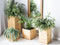 Beliani Plant Pot Planter with Insert Light Pine Wood Outdoor Resistances 28 x 60 cm All-Weather