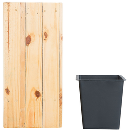Beliani Plant Pot Planter with Insert Light Pine Wood Outdoor Resistances 28 x 60 cm All-Weather