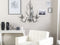 Beliani Pendant Lamp Grey Iron 3 Lights Decorative Faux Crystals Glam