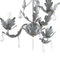 Beliani Pendant Lamp Grey Iron 3 Lights Decorative Faux Crystals Glam
