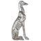 Beliani Sculpture Silver Dog Gloss Finish 80 cm Accent Figure Decorative