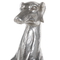 Beliani Sculpture Silver Dog Gloss Finish 80 cm Accent Figure Decorative