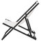 Beliani Deck Chair White with Black Aluminium Frame Folding Adjustable Sling Backrest Beach Coastal