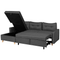Beliani Corner Sofa Bed Grey Fabric 4 Seater Storage L-shaped Right Hand Orientation