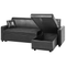 Beliani Corner Sofa Bed Black Faux Leather 3 Seater Left Hand Orientation with Storage