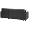 Beliani Corner Sofa Bed Black Faux Leather 3 Seater Left Hand Orientation with Storage