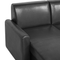 Beliani Corner Sofa Bed Black Faux Leather 3 Seater Left Hand Orientation with Storage