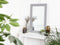 Beliani Wall Hanging Mirror Grey 60 x 90 cm Matt Finish Thick Frame