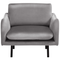 Beliani Armchair Grey Velvet Fabric Black Legs Modern Retro Style