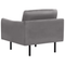 Beliani Armchair Grey Velvet Fabric Black Legs Modern Retro Style