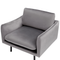 Beliani Armchair Grey Velvet Fabric Black Legs Modern Retro Style