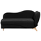 Beliani Right Hand Chaise Lounge in Black Velvet with Storage Container